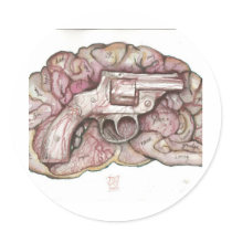 Gun Brain stickers