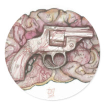 Gun Brain stickers