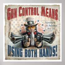 Gun Control Means Using Two Hands Print