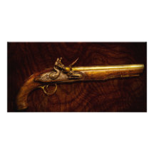 Gun - Flintlock Pistol Personalised Photo Card