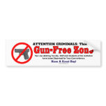 Gun Free Zone bumper stickers
