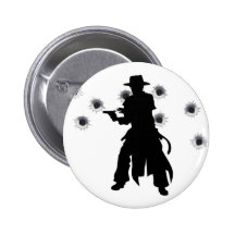 Gun slinger western shoot-out pin