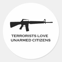 gun terror round stickers