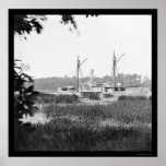 Gunboat Mendota at Deep Bottom, VA 1864 Poster
