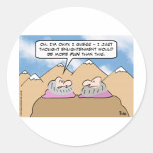 gurus enlightenment more fun than this round stickers