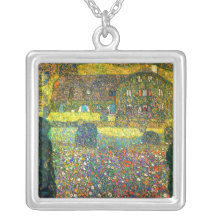 Gustav Klimt: Country House at the Attersee Personalized Necklace
