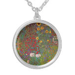 Gustav Klimt Farm Garden with Sunflowers Necklace
