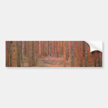 Gustav Klimt Fir Forest Tannenwald Red Trees Bumper Stickers