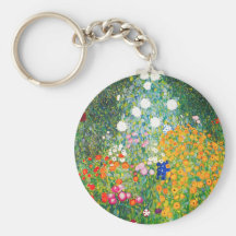 Gustav Klimt Flower Garden Key Chain