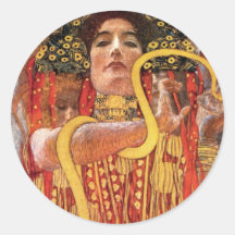 Gustav Klimt - Hygieia Medicine Round Sticker