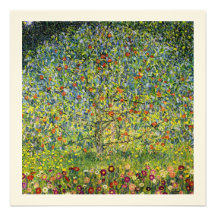 Gustav Klimt painting art nouveau The Apple Tree Custom Invitations
