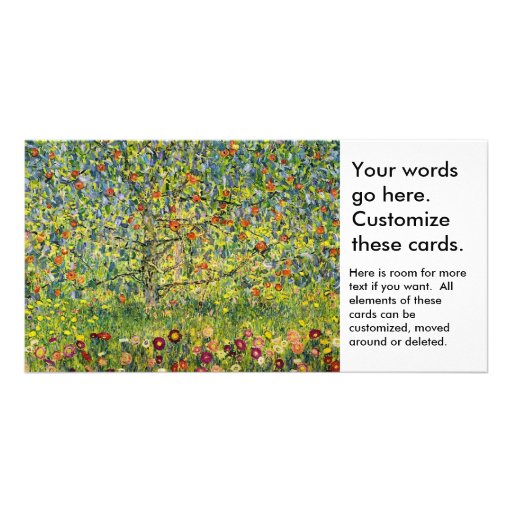 Gustav Klimt painting art nouveau The Apple Tree Customised Photo Card