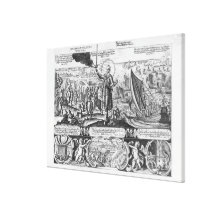 Gustavus Adolphus landing at Stralsund in 1630 Gallery Wrap Canvas
