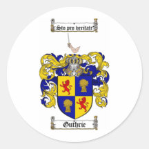 GUTHRIE FAMILY CREST -  GUTHRIE COAT OF ARMS STICKER
