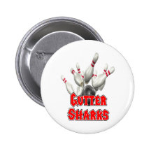 Gutter Sharks Bowling Button