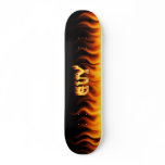 Guy skateboard fire and flames design.