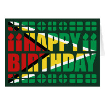 Guyana Flag Birthday Card