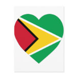 Guyana Flag Heart postcards
