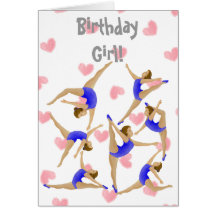Gymnast Girl Birthday Card