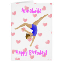 Gymnast Girl Birthday Card