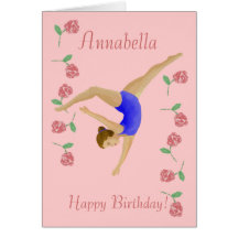Gymnast Girl Birthday Card