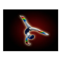 Gymnast on a Rainbow Beam Postcard