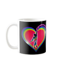 Gymnast Rainbow Heart Black Mug