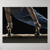 Gymnast swinging on pommel horse print
