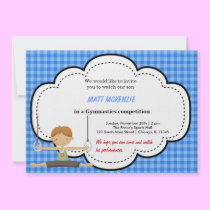 Gymnastic Boy Competition (Blue) invitations