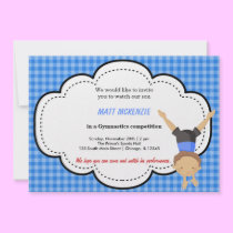Gymnastic Boy Competition (Blue) invitations