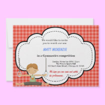 Gymnastic Boy Competition (Red) invitations