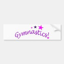 Gymnastics Arched with Stars Bumper Sticker