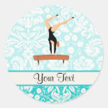 Gymnastics Balance Beam Round Stickers