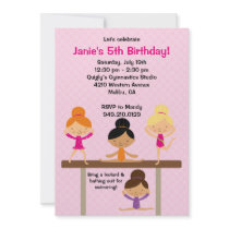 Gymnastics Birthday Party Invitation