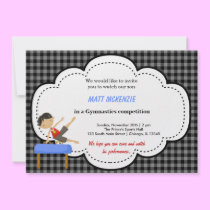Gymnastics Boy Competition (Black) invitations