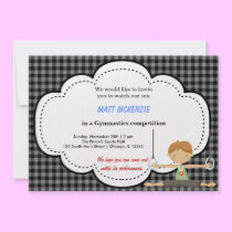 Gymnastics Boy Competition (Black) invitations