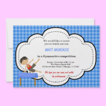 Gymnastics Boy Competition (Blue) invitations