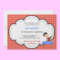 Gymnastics Boy Competition (Red) invitations