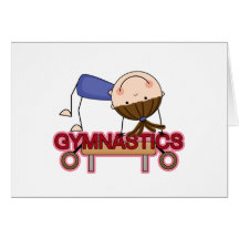 GYMNASTICS - Brunette Girl Balance Beam t-shirts Card