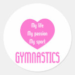 Gymnastics Life Passion Sport Round Sticker