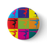 Gymnastics Pop Art buttons