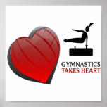 GYMNASTICS TAKES HEART POSTER posters