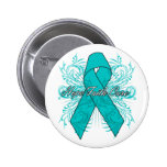 Gynaecologic Cancer Flourish Hope Faith Cure buttons