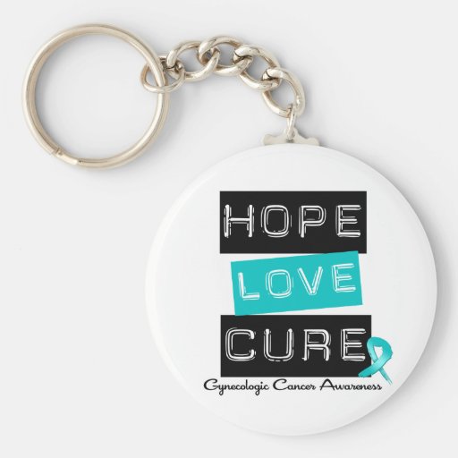 Gynaecologic Cancer Hope Love Cure Key Chains