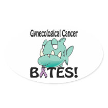 Gynaecological Cancer BITES Oval Sticker