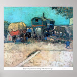 Gypsy camp with horse carriage - Vincent van Gogh Print