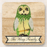 Gypsy Jade Owl Personalized  Coaster cork coasters