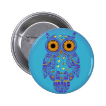 H00t Owl Blues Button
