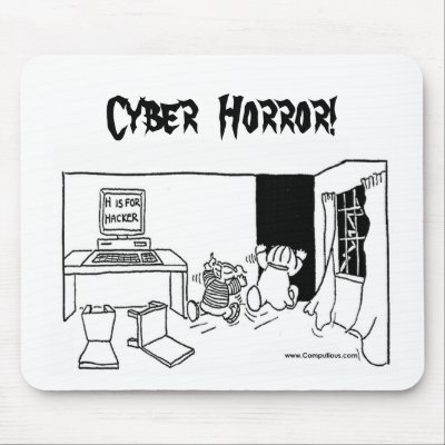 "H" IS FOR "HACKER" - CYBER HORROR! MOUSE MAT by Computious