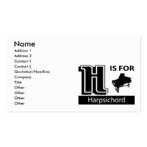 H Is For Harpsichord Business Card Templates